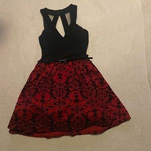 Black and red dress , short , size 3. Brand is Crystal Doll.